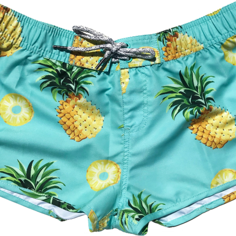womens pineapple swim shorts
